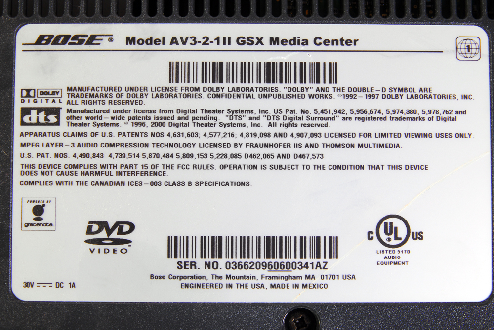 Bose CD/DVD Home Entertainment Center