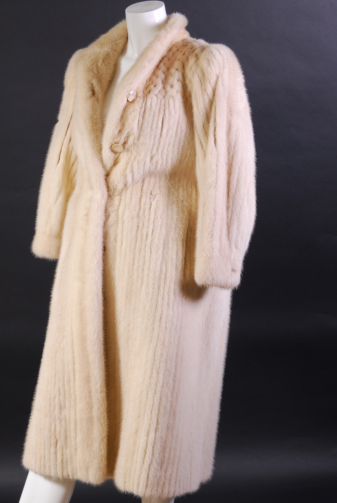 Vintage White Mink Fur Coat