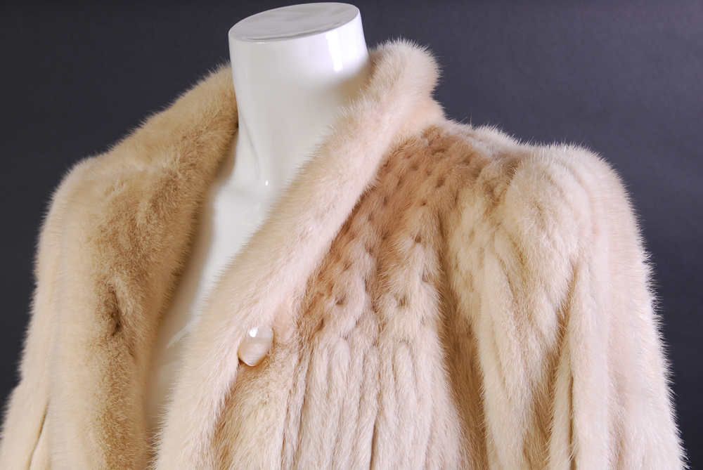 Vintage White Mink Fur Coat
