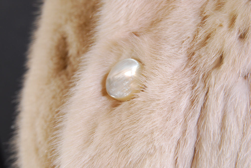 Vintage White Mink Fur Coat