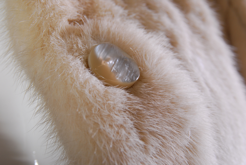 Vintage White Mink Fur Coat