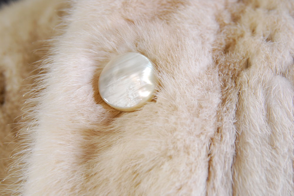 Vintage White Mink Fur Coat