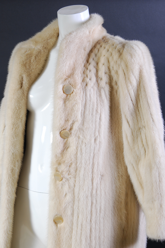 Vintage White Mink Fur Coat