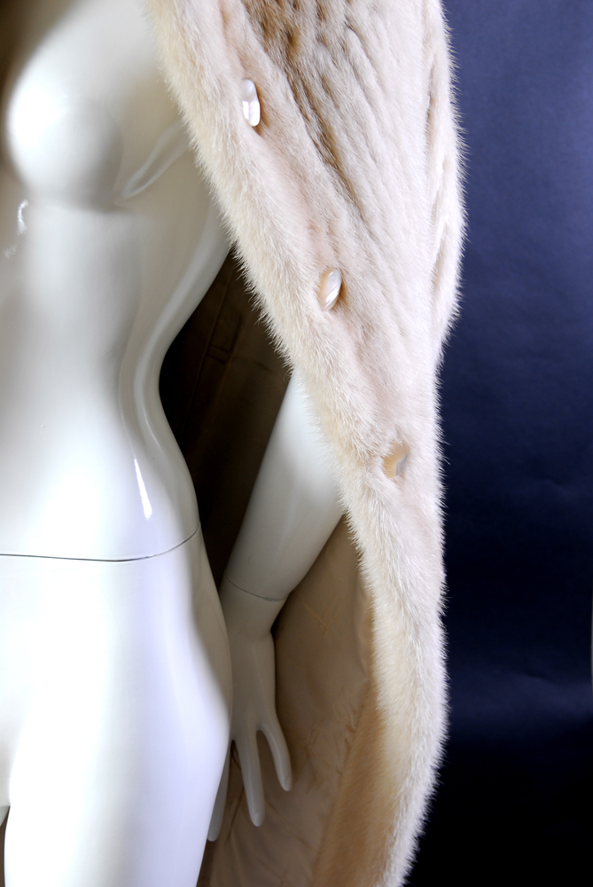 Vintage White Mink Fur Coat