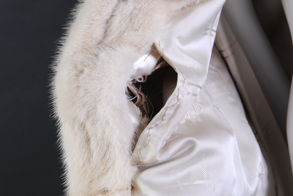 Vintage White Mink Fur Coat