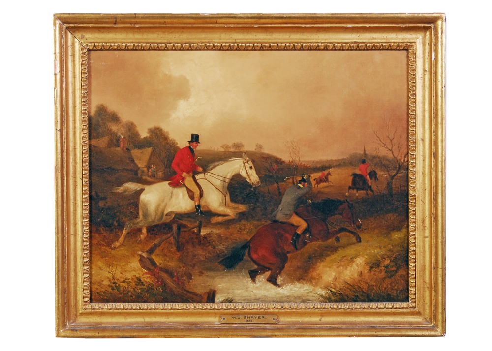 W.J. Shayer 1851 Oil Painting Depicting Riders