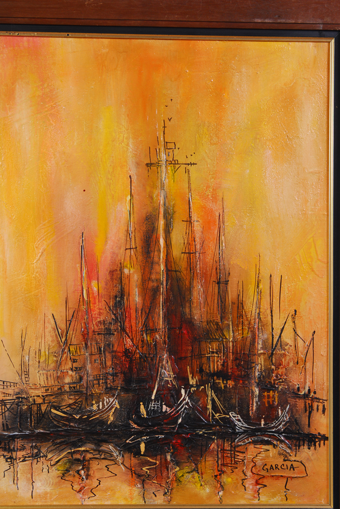Danny Garcia "Ships in Port" Original Acrylic Painting