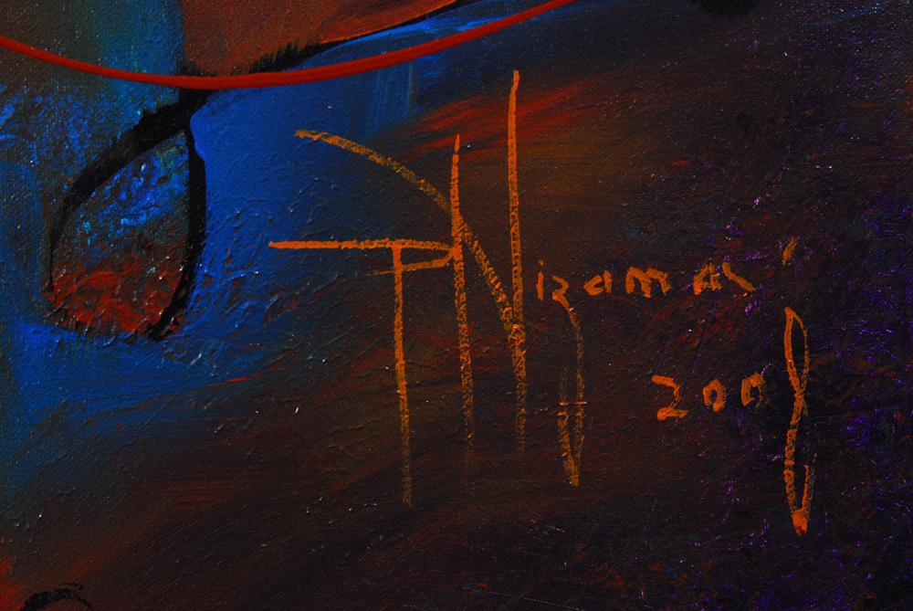 Paula Nizamas "A Visit to the Moon" Oil Painting