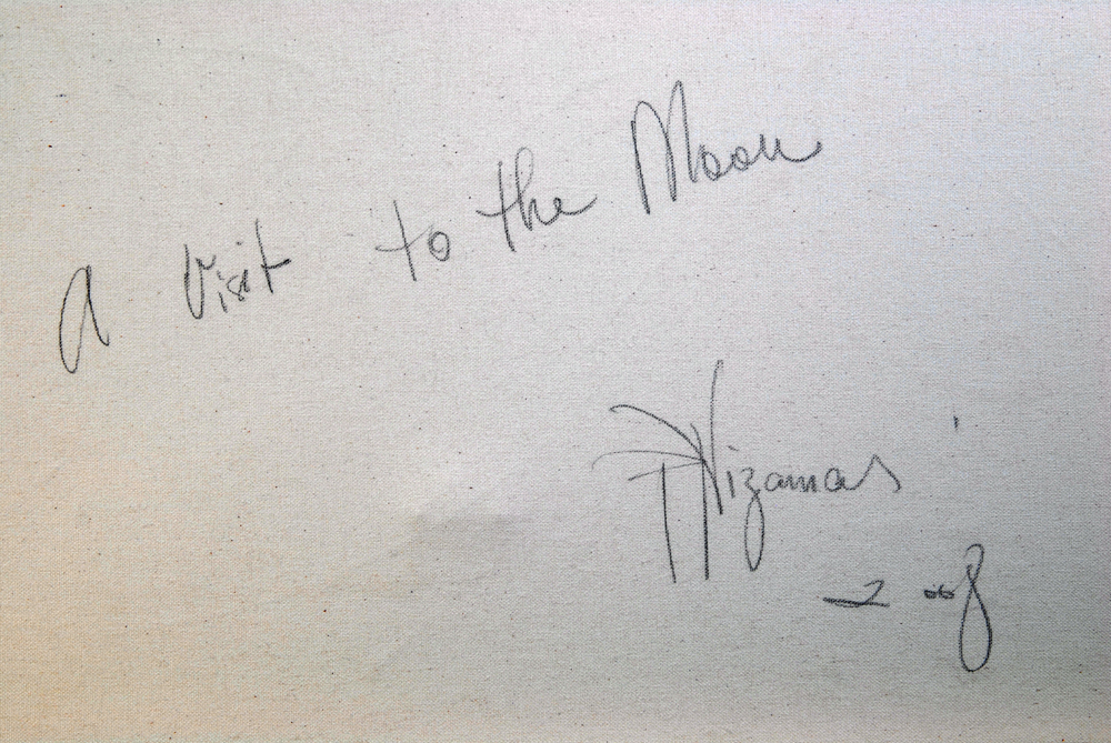 Paula Nizamas "A Visit to the Moon" Oil Painting