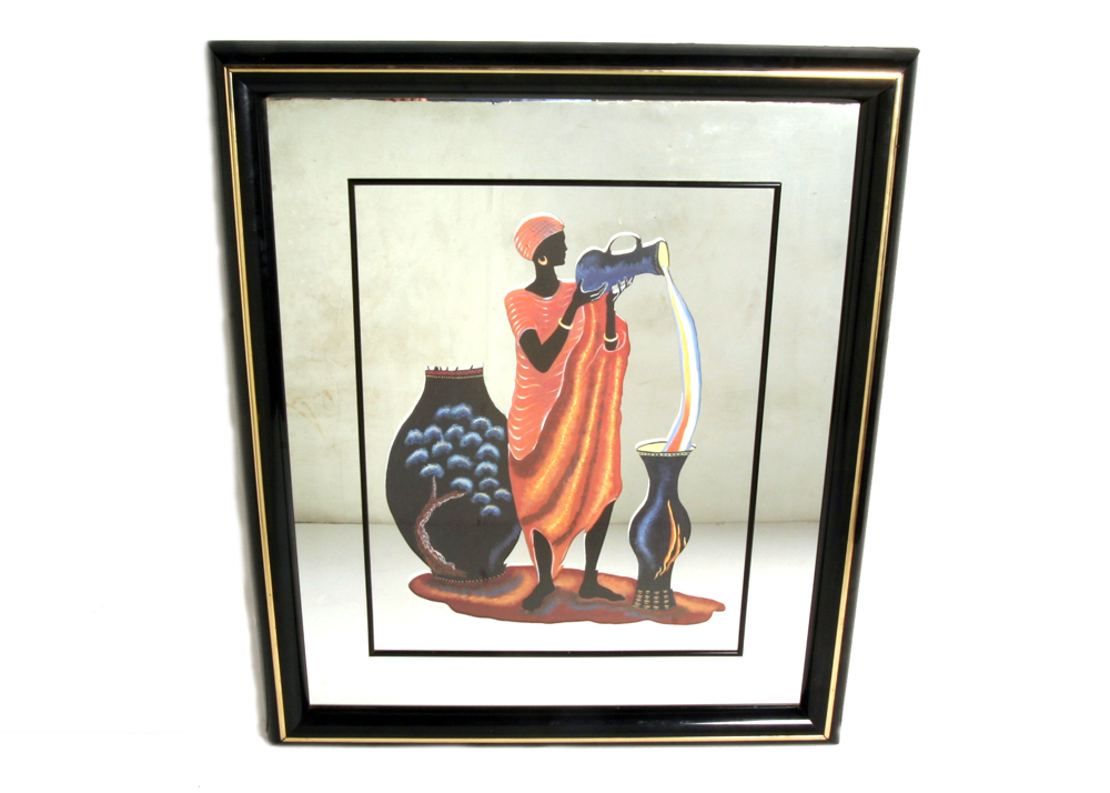 African Themed Mirrored Wall Art