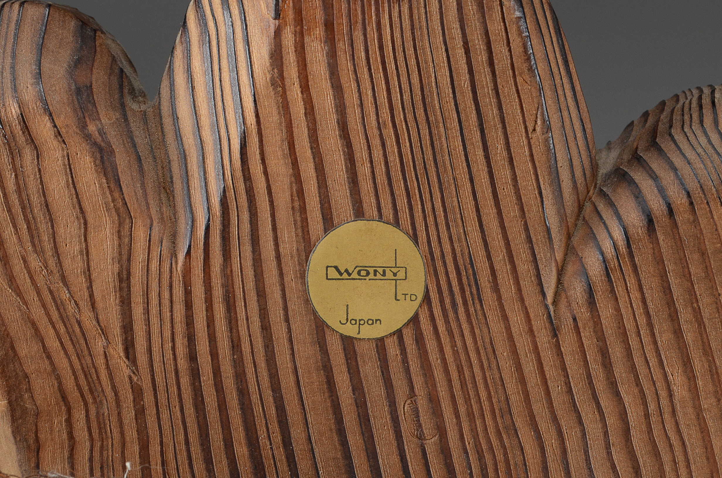 Circa 1950 Wony Ltd Japan Carved Cat Figure