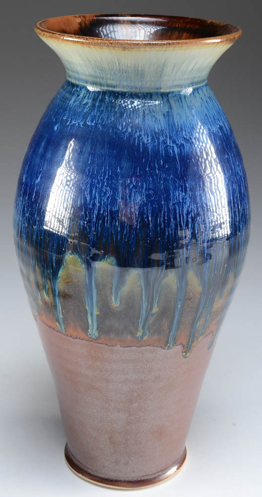 Trio of Vintage Art Pottery Drip Glaze Vases