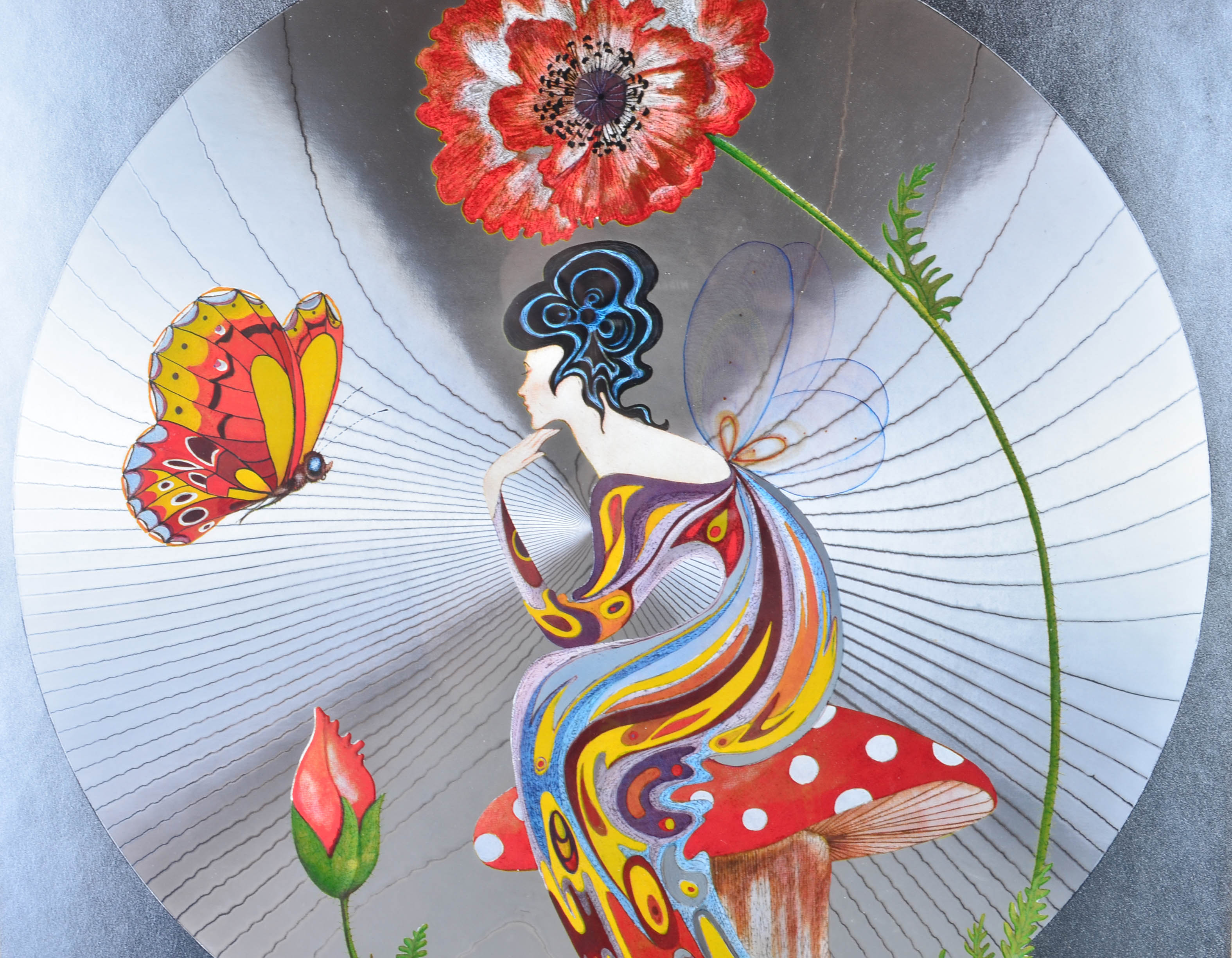 Michelle Emblem "Poppy Nymph" Foil Painting