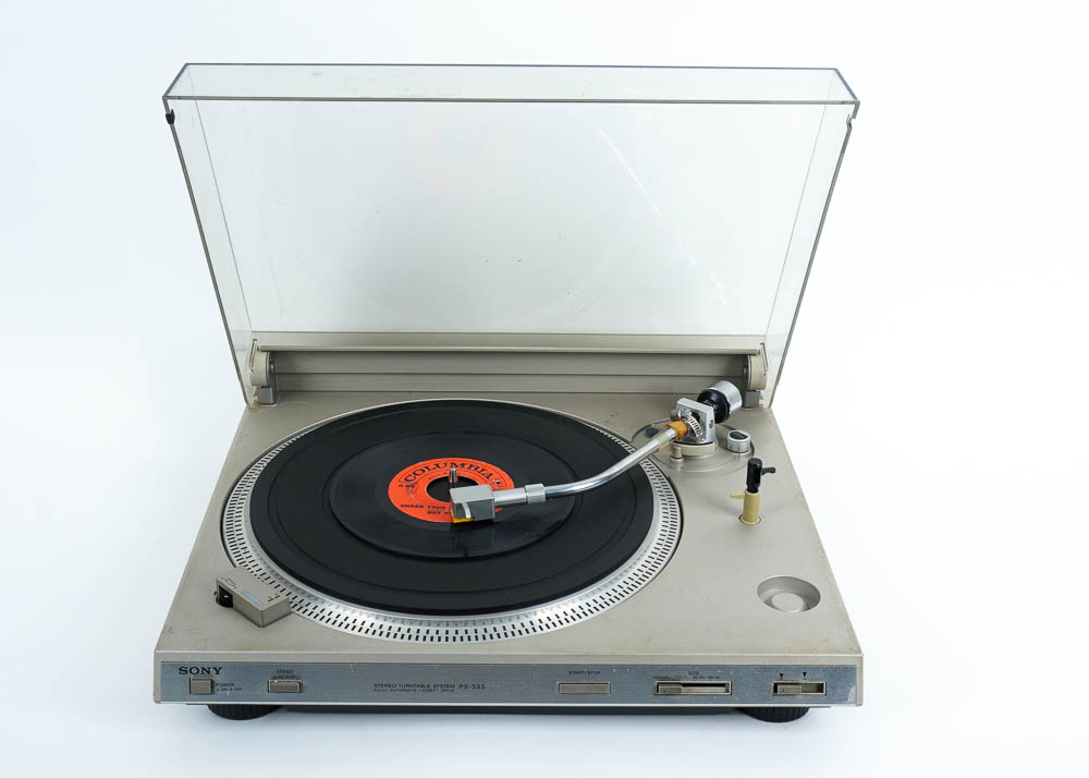 Sony PS-333 Stereo Turntable System and Records