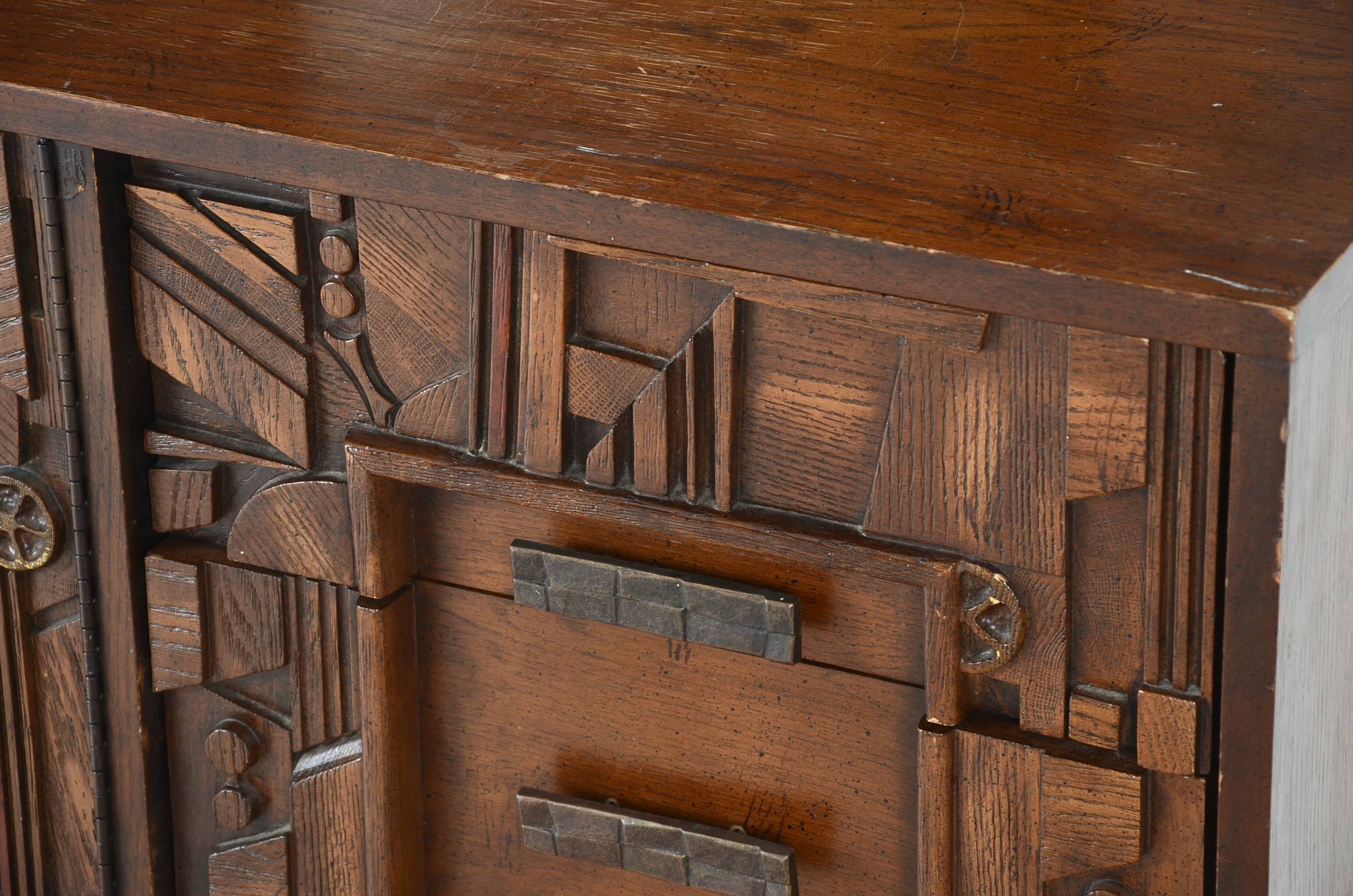 Modernist Oak Dresser with Mirror