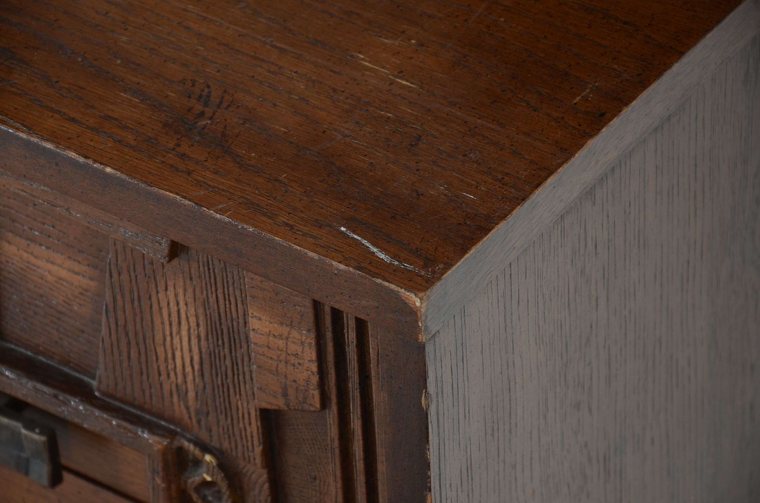 Modernist Oak Dresser with Mirror