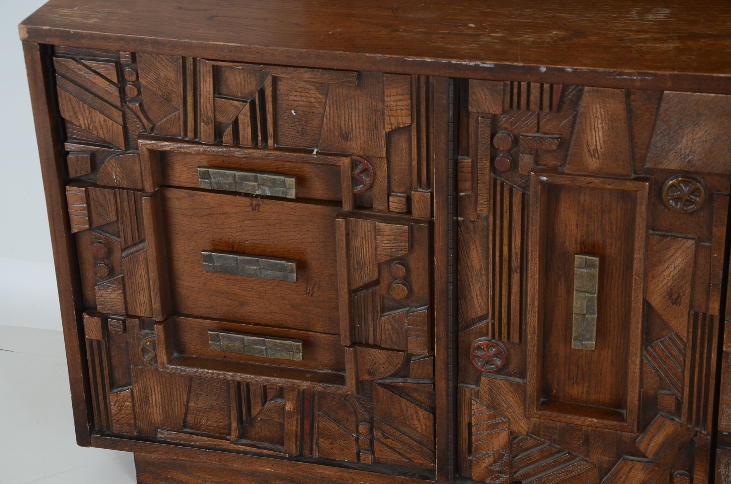 Modernist Oak Dresser with Mirror