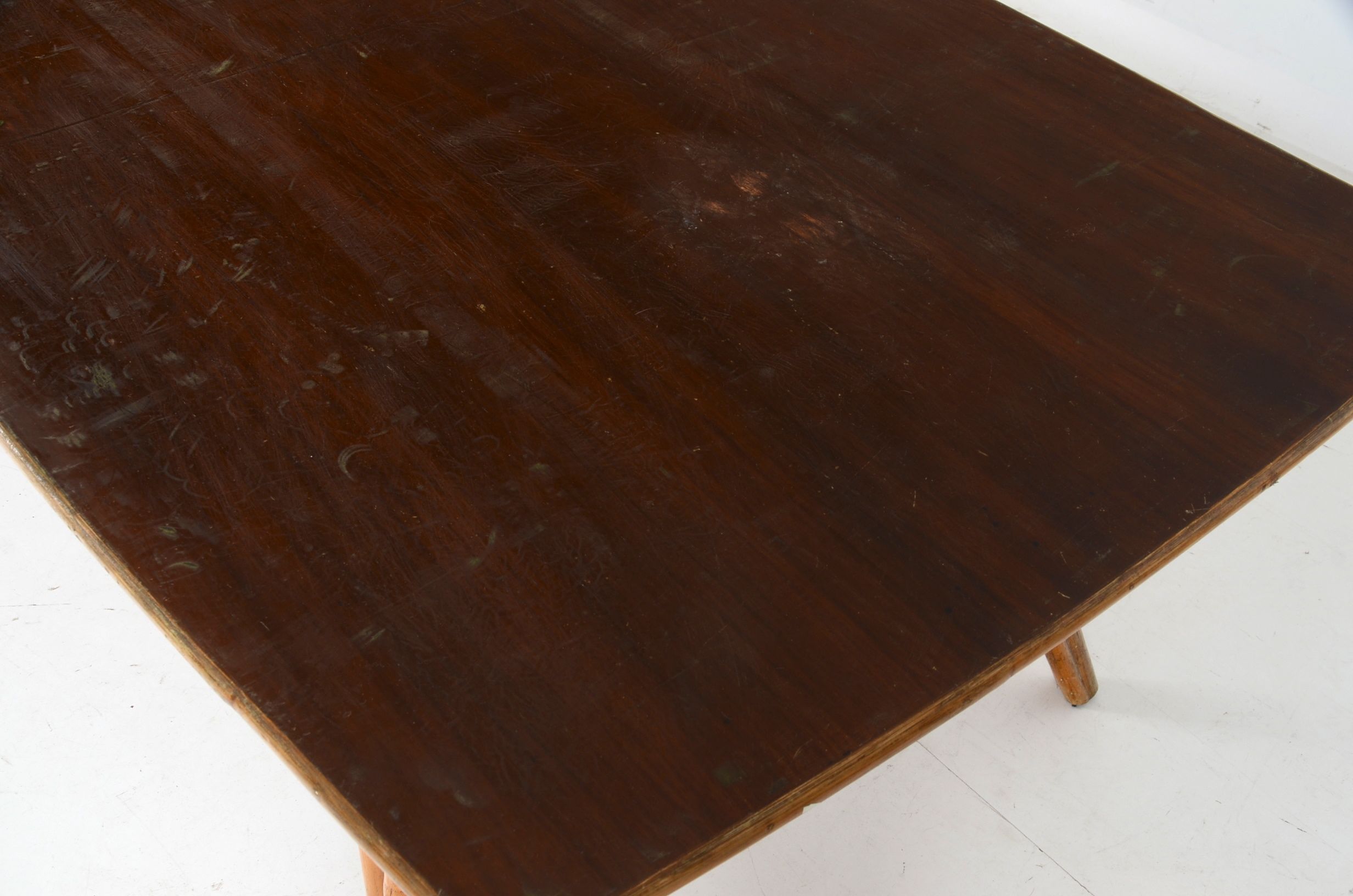 Rattan and Orange Vinyl Dining Set