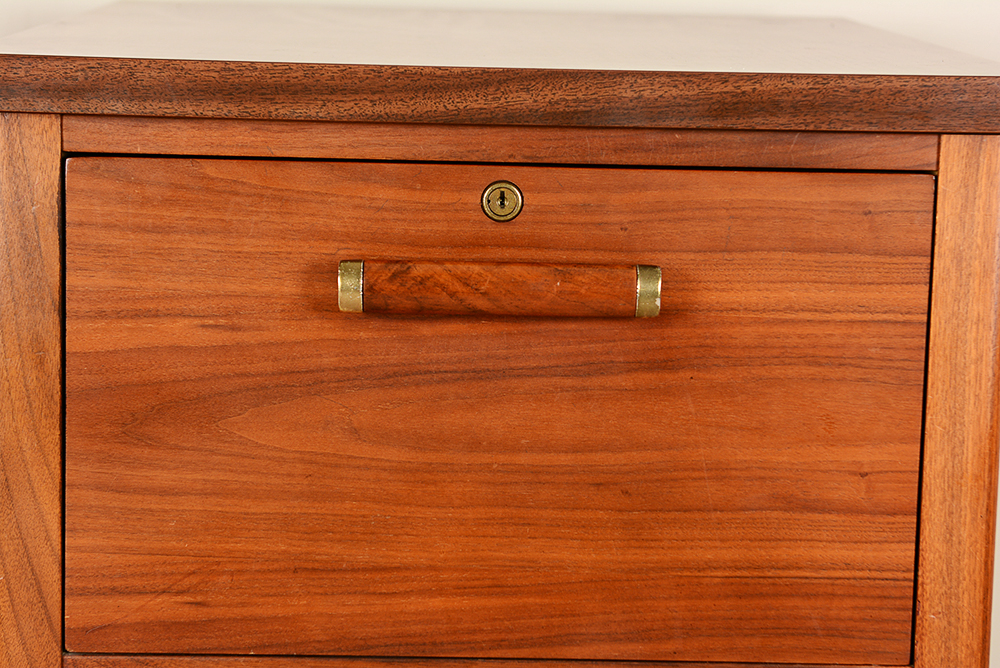 Mahogany Base Mid-Century File Cabinet