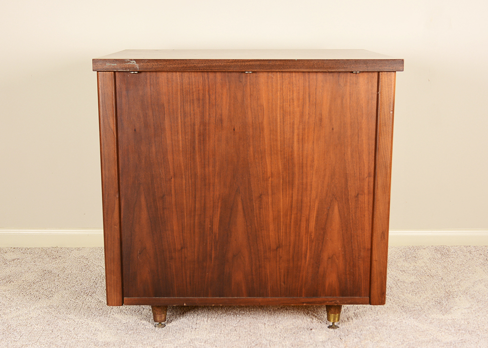 Mahogany Base Mid-Century File Cabinet