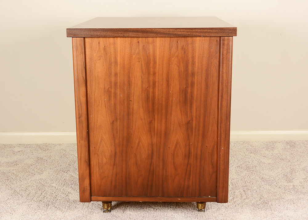 Mahogany Base Mid-Century File Cabinet