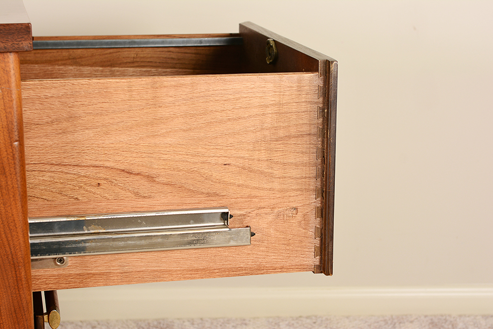 Mahogany Base Mid-Century File Cabinet