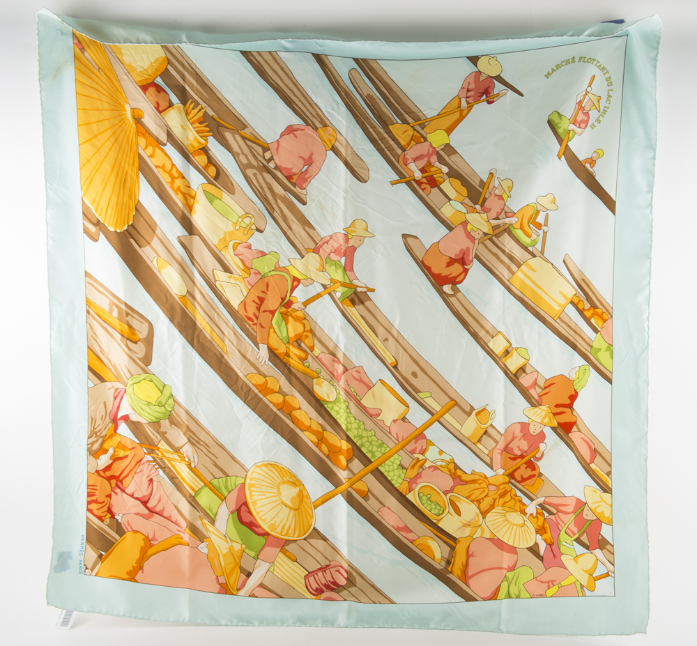Hermès "Marché Flottant Du Lac Inlé II" Silk Scarf
