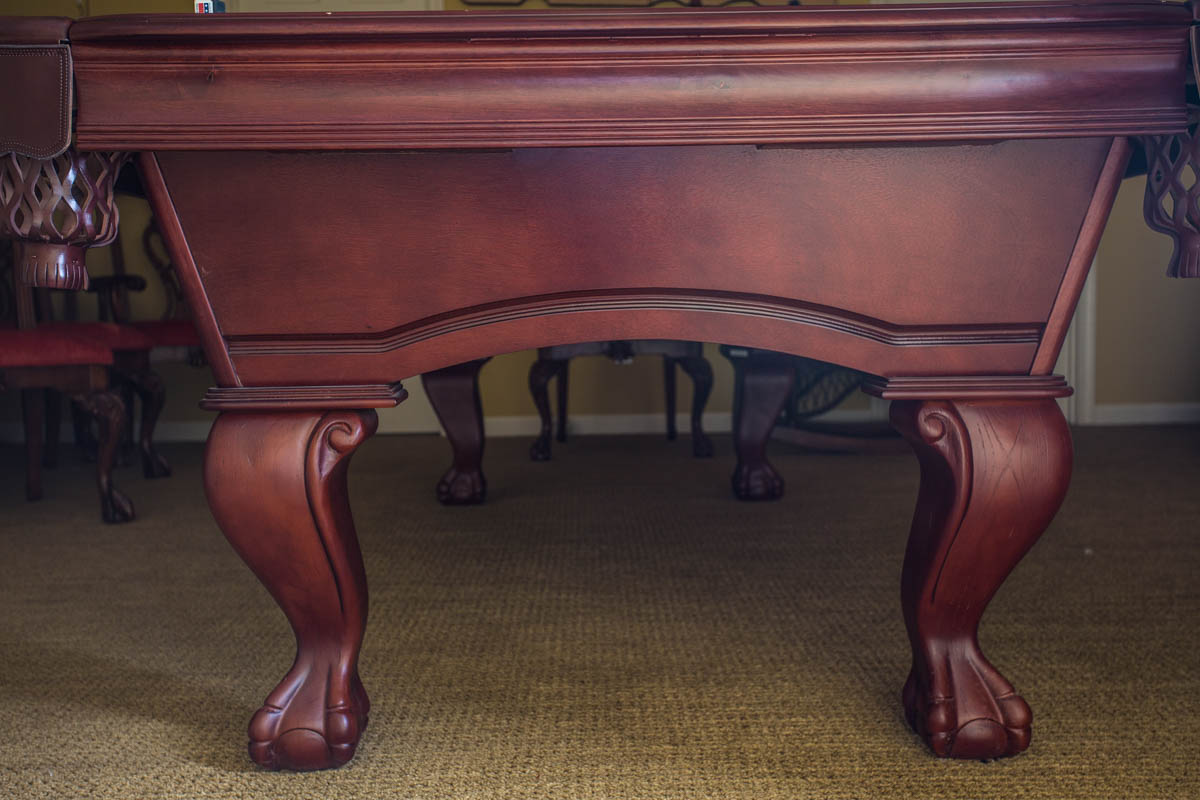 Steepleton Mahogany Ball and Claw Foot Pool Table
