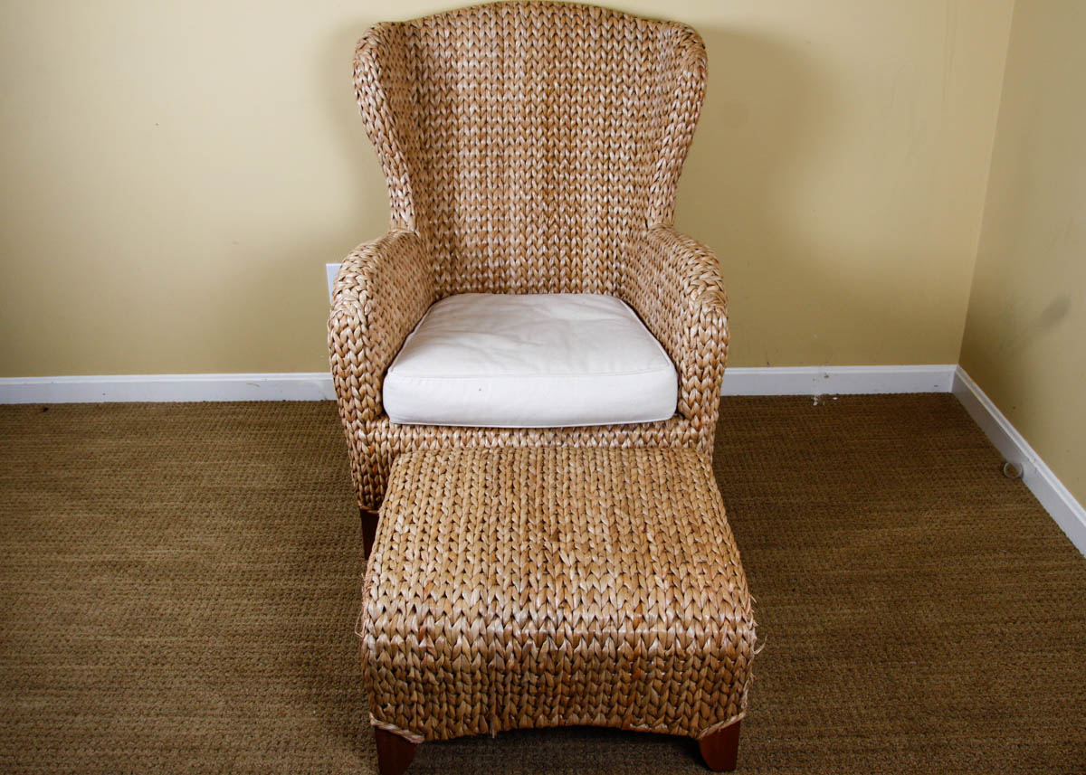 Seagrass wingback best sale chair