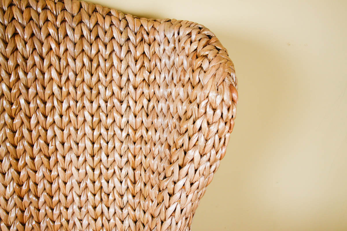 Pottery Barn Seagrass Wingback Armchair and Ottoman