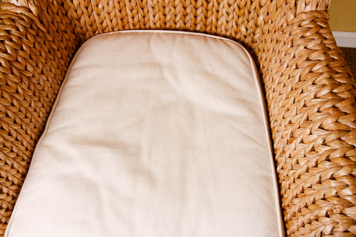 Pottery Barn Seagrass Wingback Armchair and Ottoman