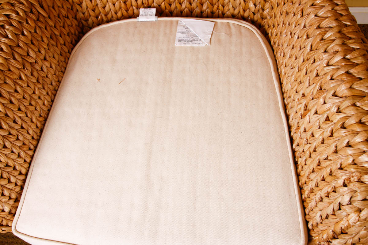 Pottery Barn Seagrass Wingback Armchair and Ottoman