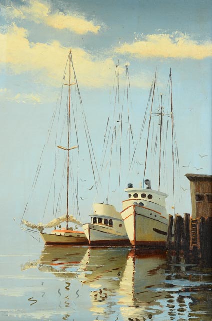 Marjorie Sharpe Oil Painting of Marine Scene