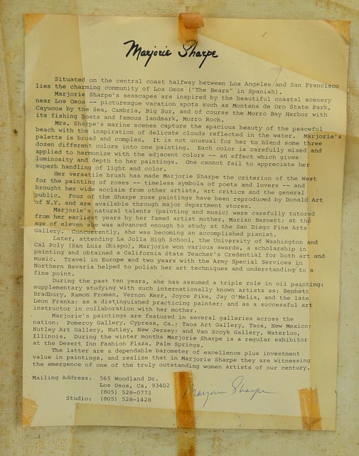 Marjorie Sharpe Oil Painting of Marine Scene