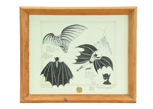 Robert Kane 1939 Batman Sketch Reproduction Print