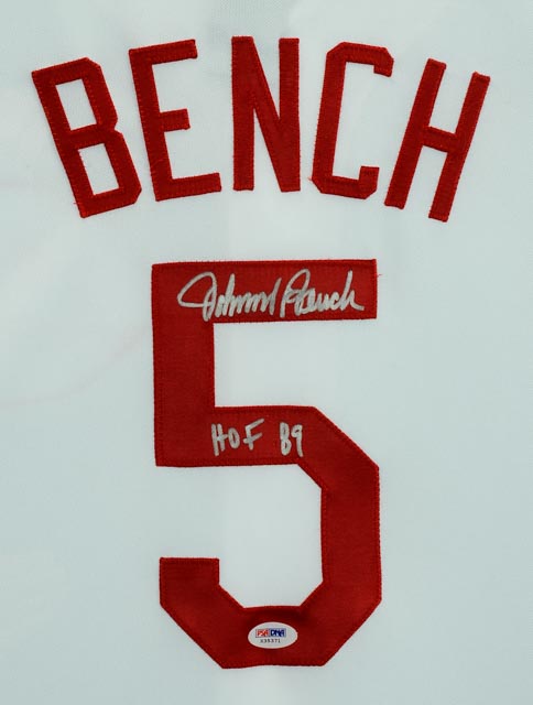 Johnny Bench Signed Jersey  COA
