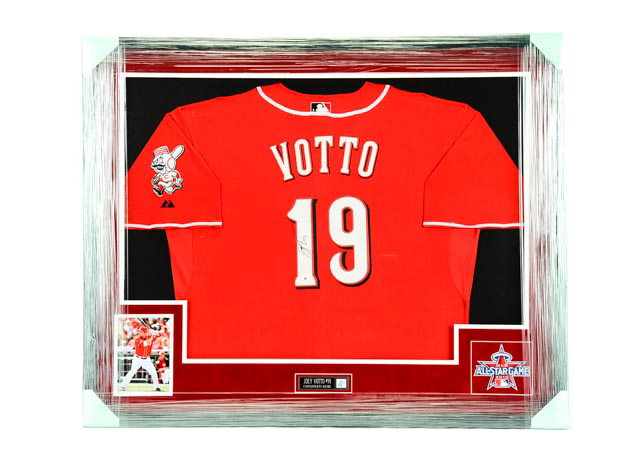 Joey Votto Framed Signed Jersey  COA