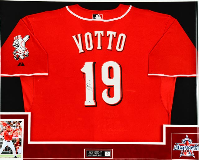 Joey Votto Framed Signed Jersey  COA