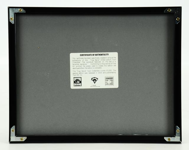 Yogi Berra Signed Toon Art Display  COA