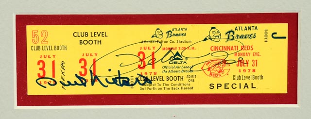 Niekro and Rose Signed 44 Hit Streak Display