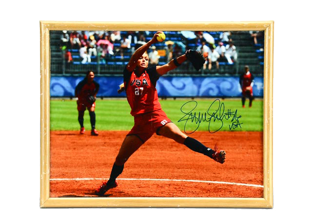 Jennie Finch Signed Team USA Gold Medalist Framed Photo