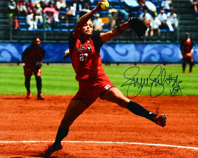 Jennie Finch Signed Team USA Gold Medalist Framed Photo