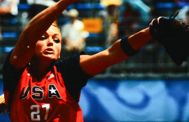 Jennie Finch Signed Team USA Gold Medalist Framed Photo