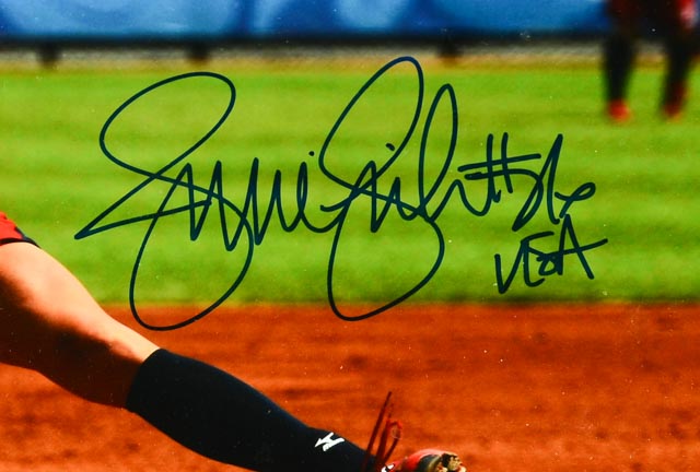 Jennie Finch Signed Team USA Gold Medalist Framed Photo