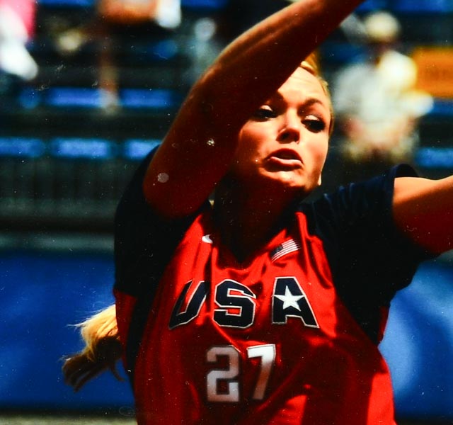 Jennie Finch Signed Team USA Gold Medalist Framed Photo