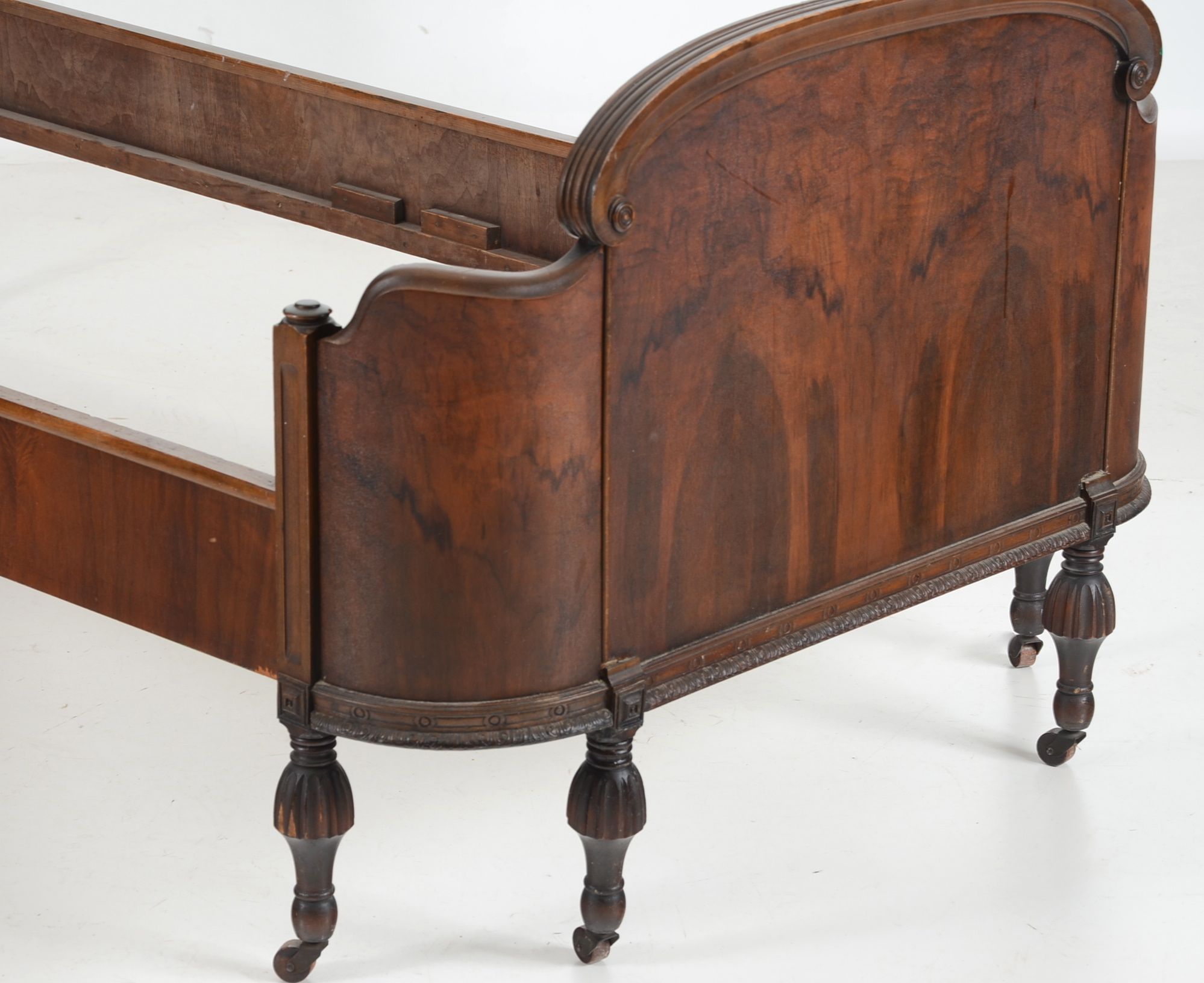Antique Walnut Twin Bed with Curved Footboard