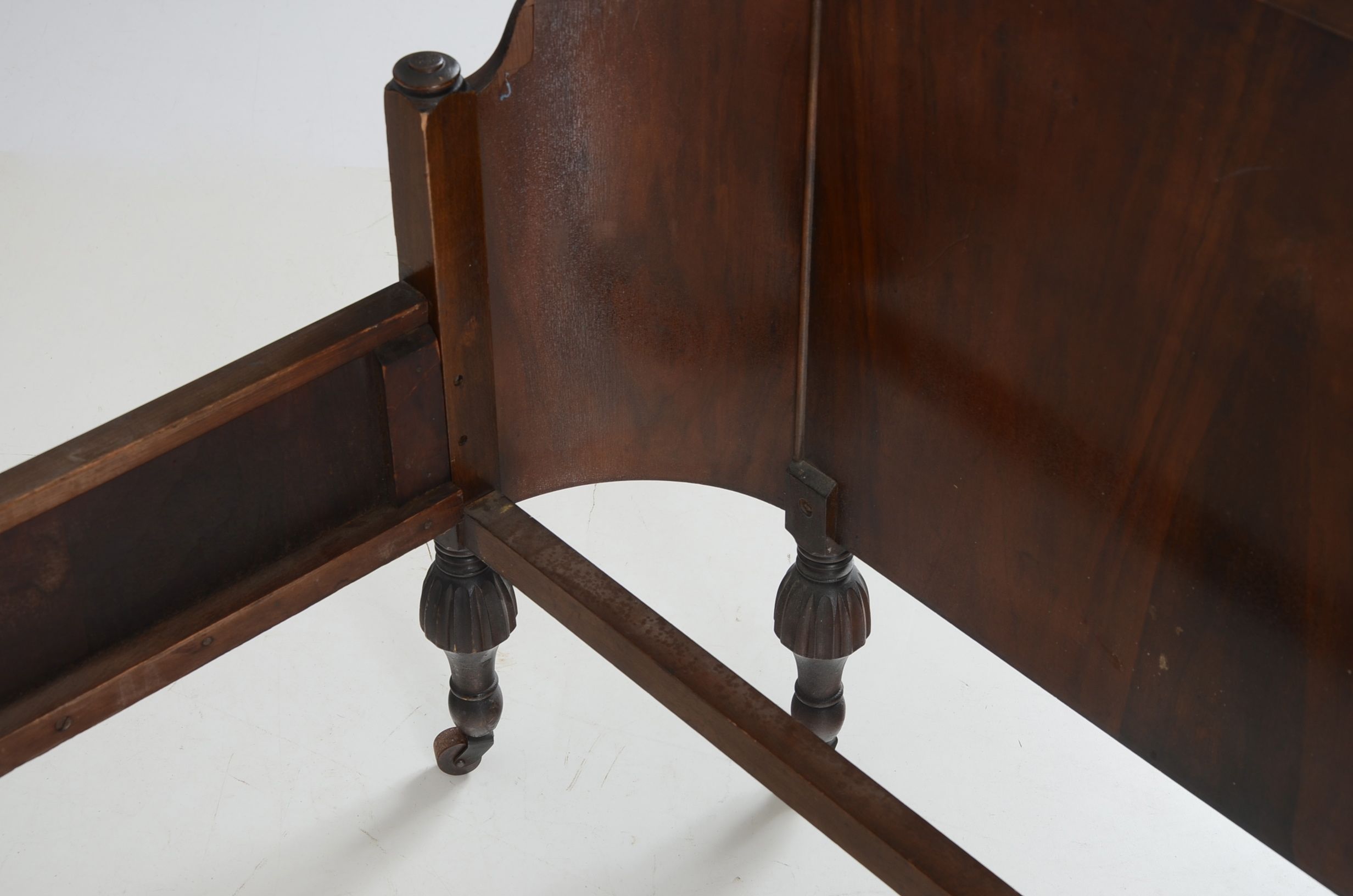 Antique Walnut Twin Bed with Curved Footboard