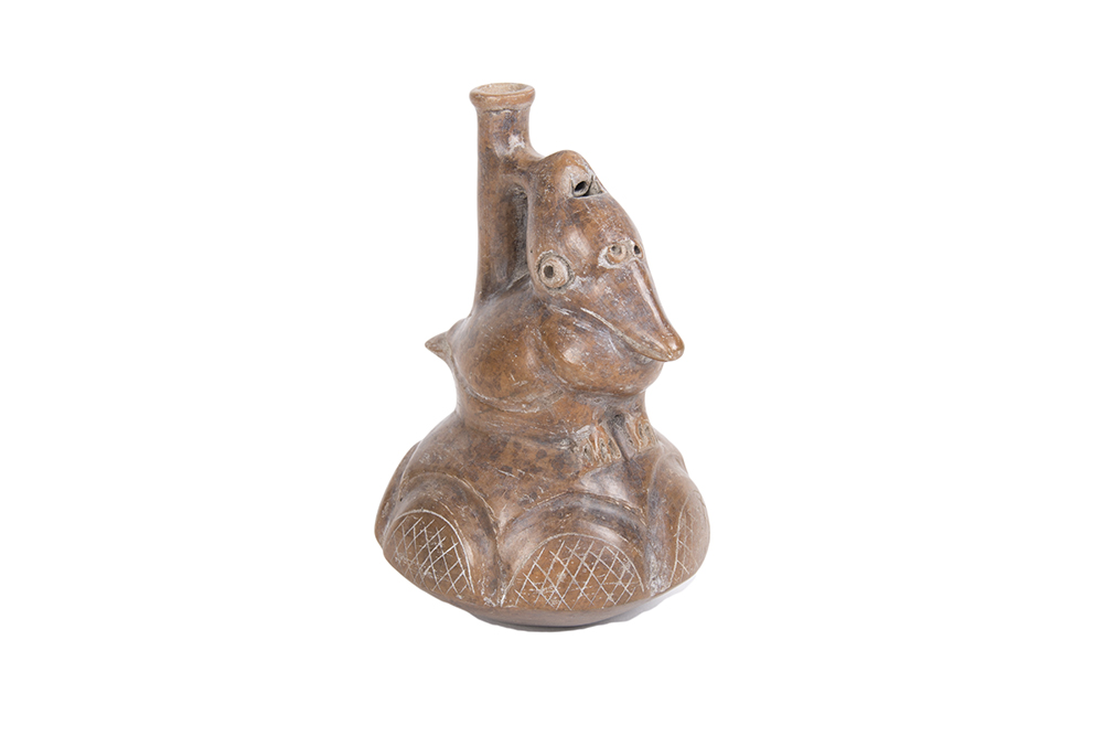 Vintage Clay Bird Bottle