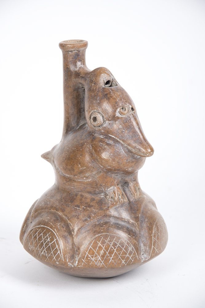 Vintage Clay Bird Bottle