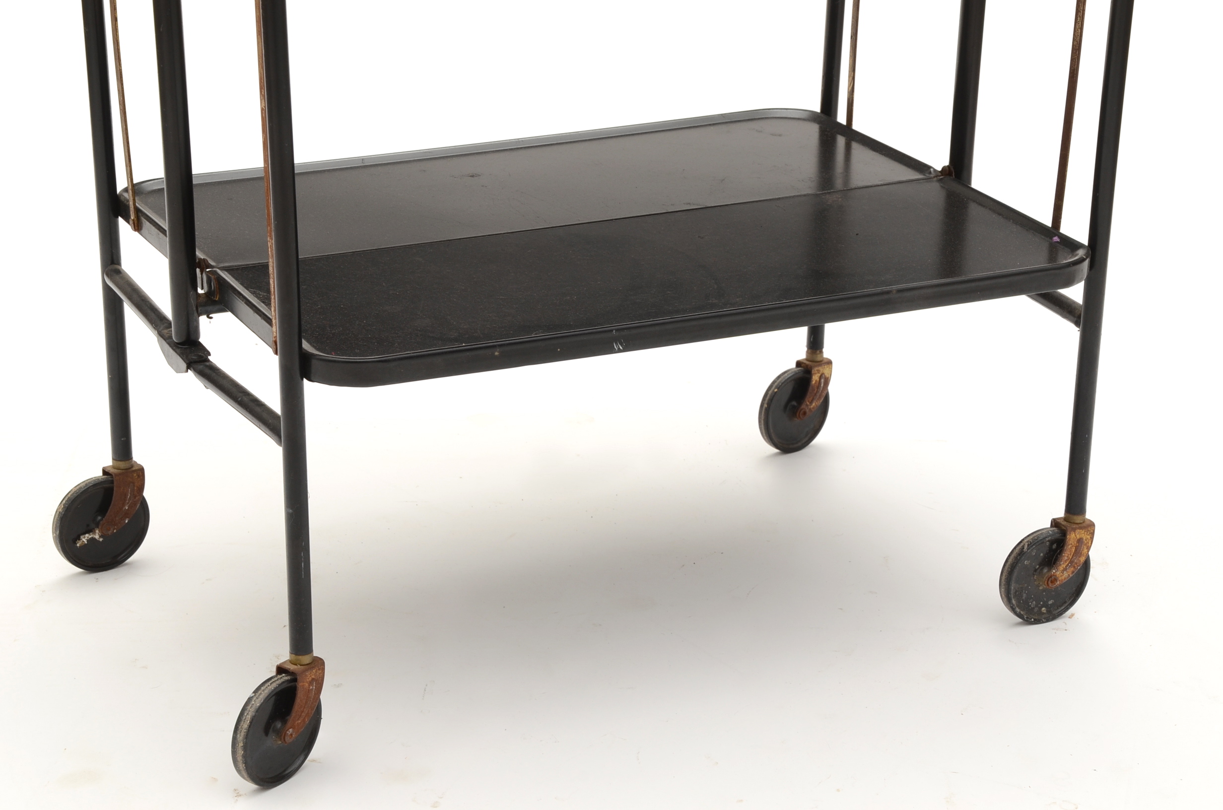 Fold'N Roll Versa-Table Black Metal Folding Cart